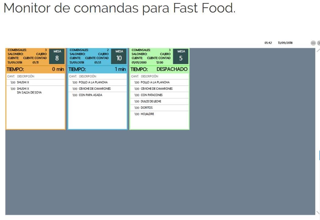 Monitor de Comandas WEB - Punto de Venta / Restaurant