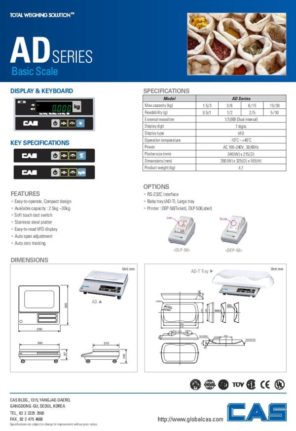 BALANZA CAS AD-1 - Imagen 3