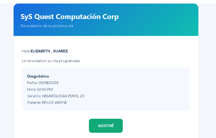 citaflow correo de confirmación CitaFlow - Imagen 5